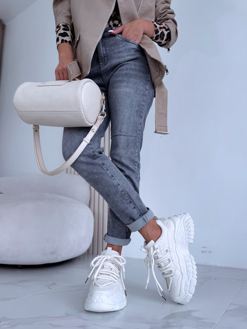 LIGHT BEIGE boots with high sole "BRATZ"